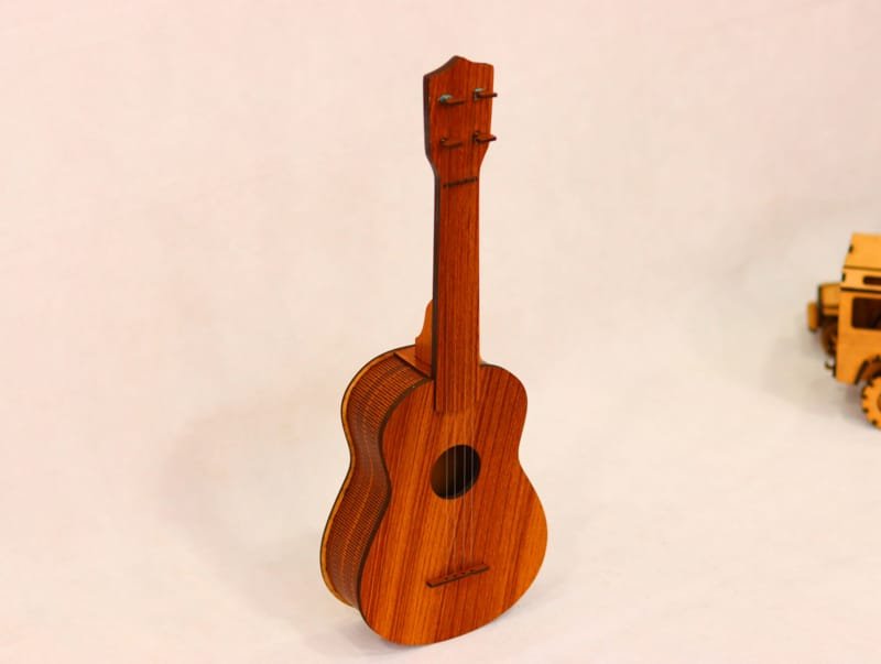 Laser Cut Rock Wooden Guitar Musical Instrument Toy, Guitar Toy For Boys