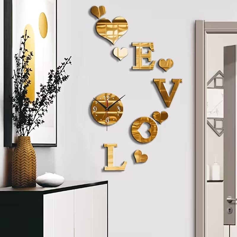 Laser Cut Acrylic DIY Love Wall Clock – Love Hearts Home Decoration Clock