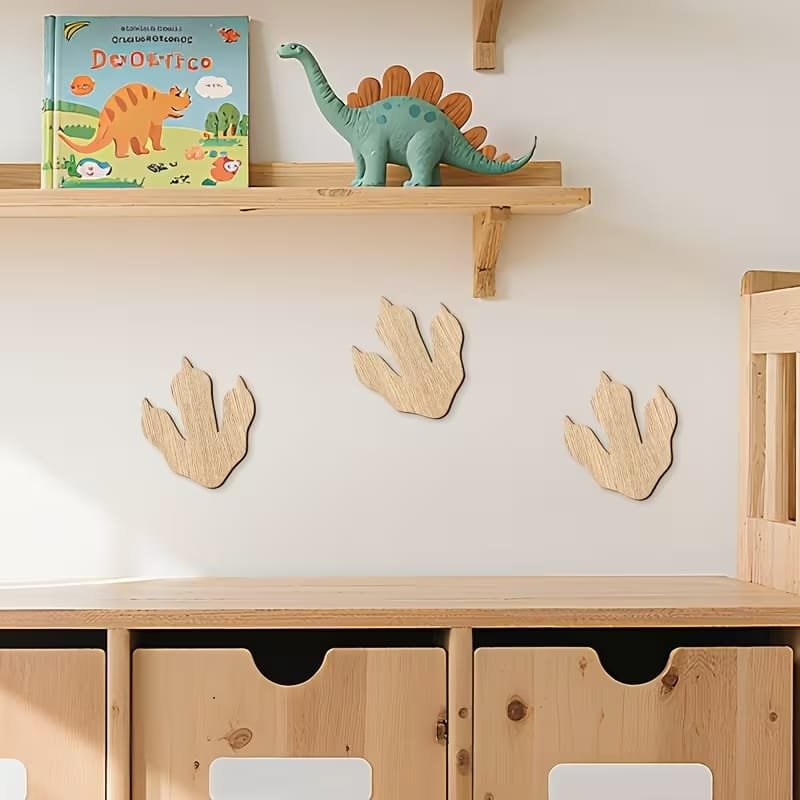 Laser Cut Wooden Dinosaur Footprints Dinosaur Wall Decor