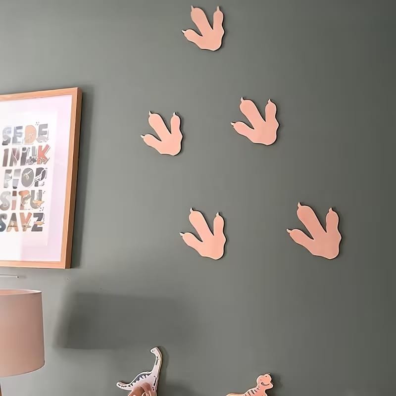 Laser Cut Wooden Dinosaur Footprints Dinosaur Wall Decor