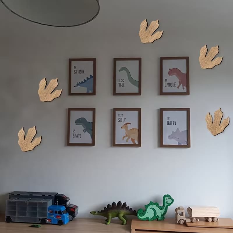Laser Cut Wooden Dinosaur Footprints Dinosaur Wall Decor
