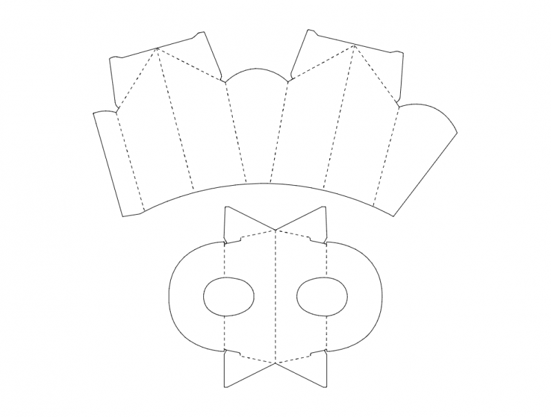 Arquivo dxf de modelo de caixa de papelão