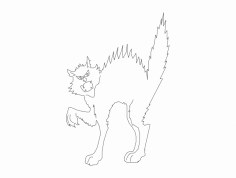 Cat angry silhouette dxf File