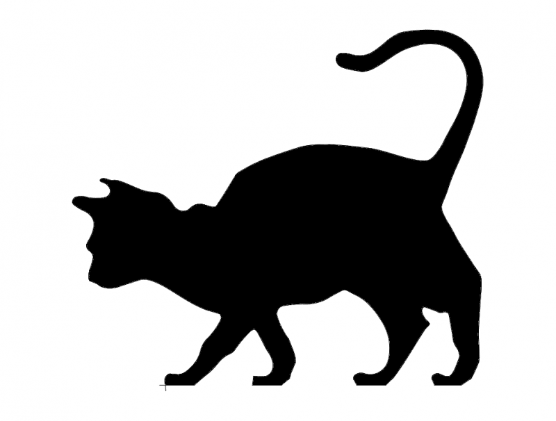 Силуэт черной кошки в формате dxf