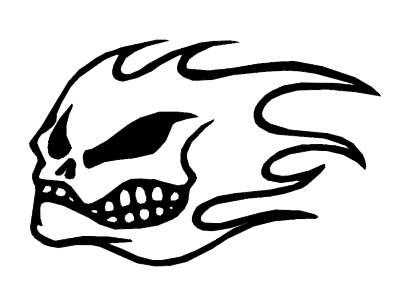 Flame skull dxf File
