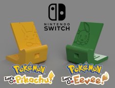 Pokemon Lets Go Pikachu/Eevee! Switch Charging Stands! 3D Printer Model