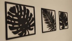 Leaves Decorative Triptych 3D Printer Model