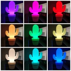 Multicolor Cactus Lamp 3D Printer Model