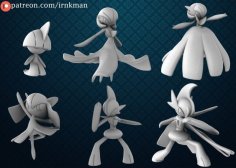 Ralts / Kirlia / Gardevoir / Gallade / Mega Gardevoir / Mega Gallade (35mm True Scale Pokemon) 3D Printer Model