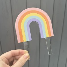 Laser Cut Rainbow Acrylic Topper