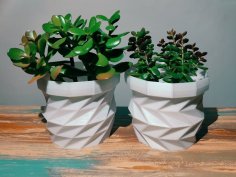 Triangulated Flower Pot / Planter Set 3D Printer Model