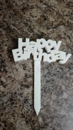 Happy Birthday Plant Sign Tag 3D Printer Model