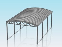 1:32 SCALE CURVED ROOF CARPORT 3D Printer Model