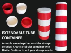 Extendable Modular Tube Container 3D Printer Model