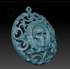 Ornate Skull Pendant 01-1 3D Printer Model