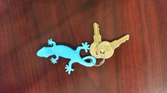 Gecko Keychain 3D Printer Model