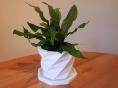 Low Poly Plant Pot With Drainage Tray 3D Printer Model