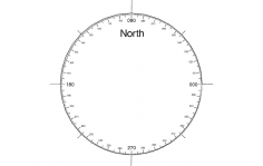 Arquivo dxf de 360 graus da bússola da seta do norte