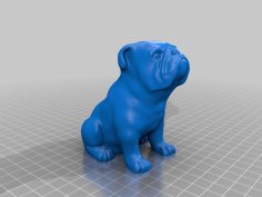 Sitting English Bulldog 3D Printer Model