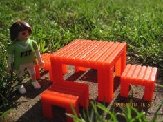 Printed Toy Table And Stools 3D Printer Model