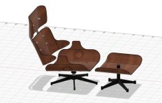 Eames Lounger 1:3 Scale Without Cushions 3D Printer Model