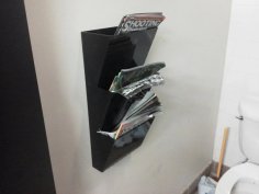 Laser Cut Acrylic Wall Mounted Magazine Rack DXF File