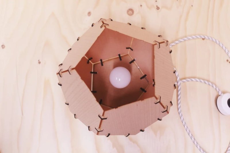 Laser Cut Dodecahedron Wood Veneer Lamp SVG File