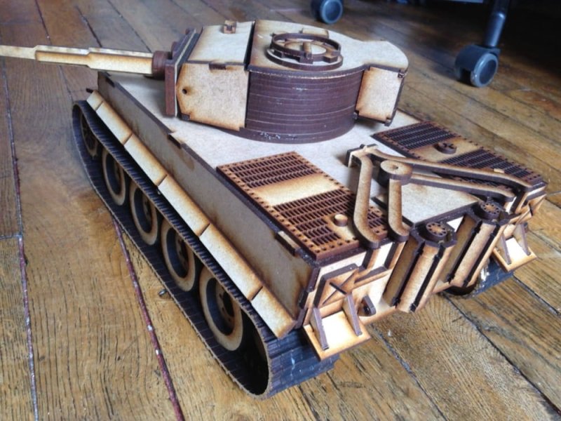 Laser Cut Tiger E Tank DXF File