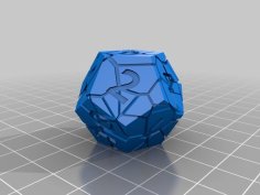 Cracked RPG Dice Set (D4, D6, D8, D10, D12, D20) 3D Printer Model