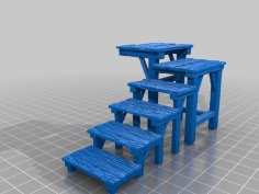 Wood Outside Staircase 3D Printer Model