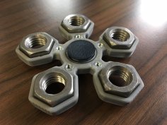 Fidget Hand Quintuple Spinner With 5xM14 Hex Nuts 3D Printer Model