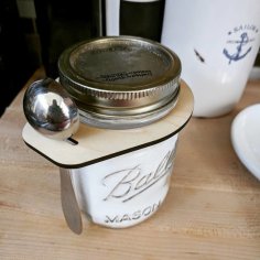 Laser Cut Mason Jar Spoon Caddy