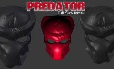 Predator Mask With Battle Damage 3D Printer Model