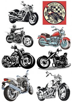 Motorbike Stickers Free Vector