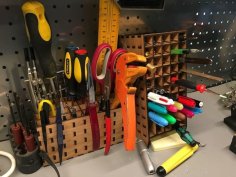 Laser Cut Workbench Tool Organiser – Vertical Version