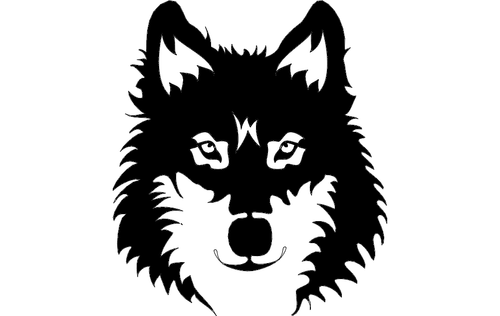 Download Wolf Face dxf File Free Download - 3axis.co