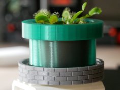 Piranha Plant Pipe Flower Pot (Venus Flytrap) 3D Printer Model