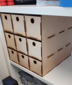 Laser Cut 9 Drawer Shelf Storage