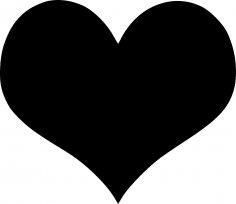 Значок черной формы сердца