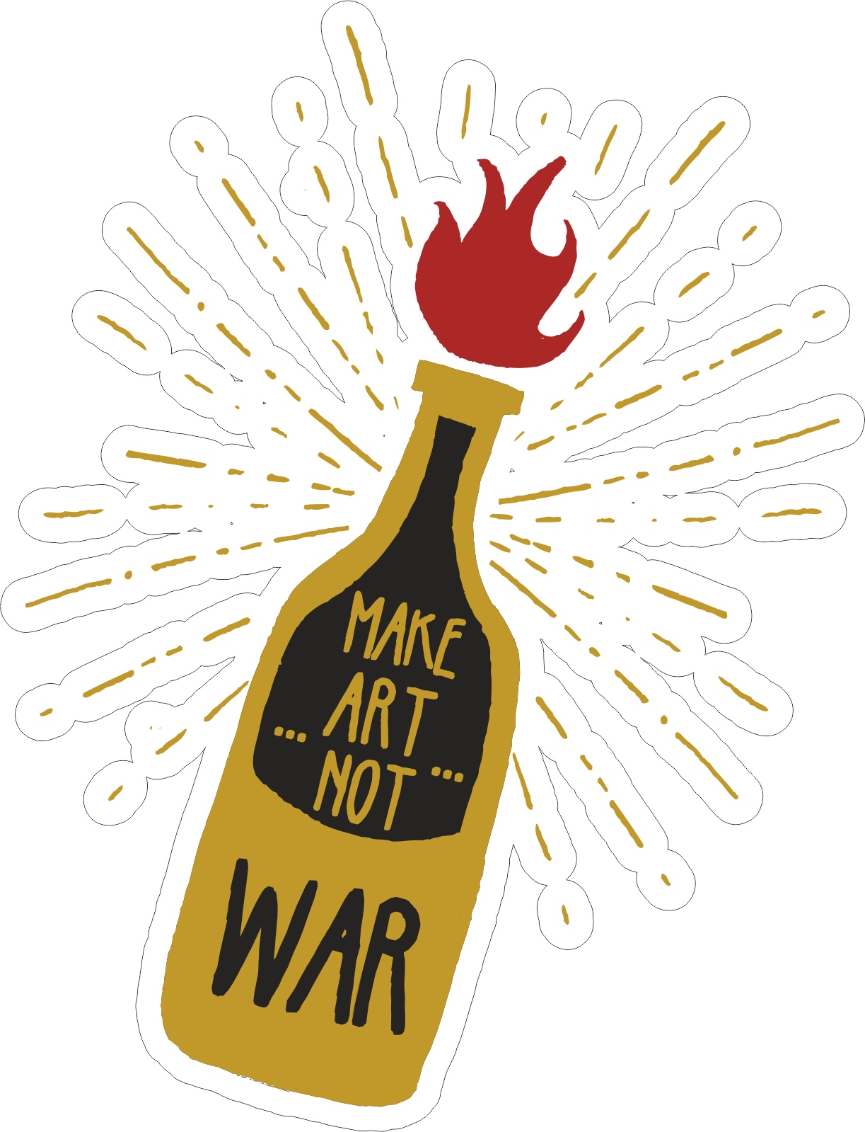 Сделай искусство, а не войну стикер