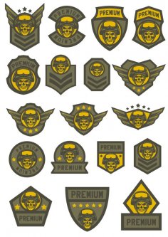 Skull Military Shevron Free Vector