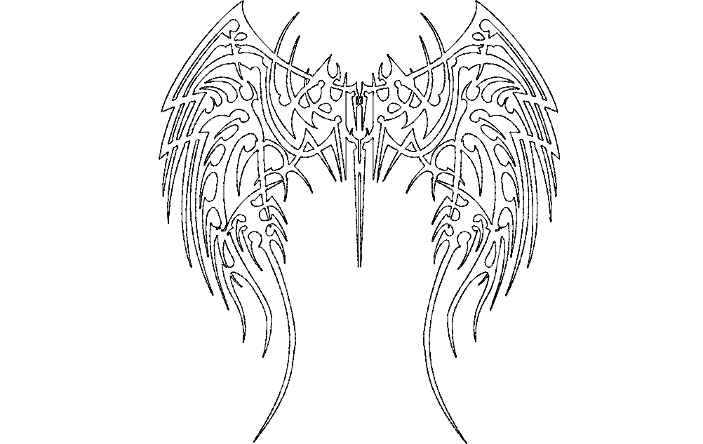 Tribal Wings dxf файл