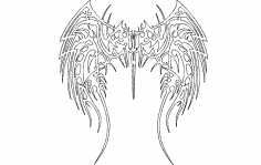 Tribal Wings dxf File