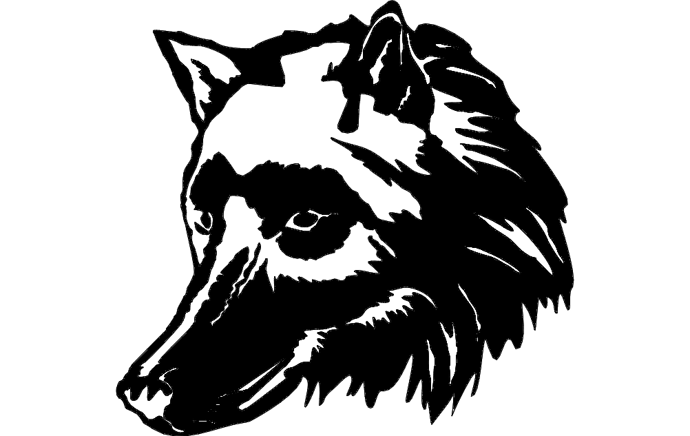 Fichier dxf tête de loup