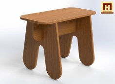 Laser Cut Wood Stool