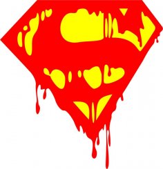 Logo Superman Bleeding Sticker dxf File