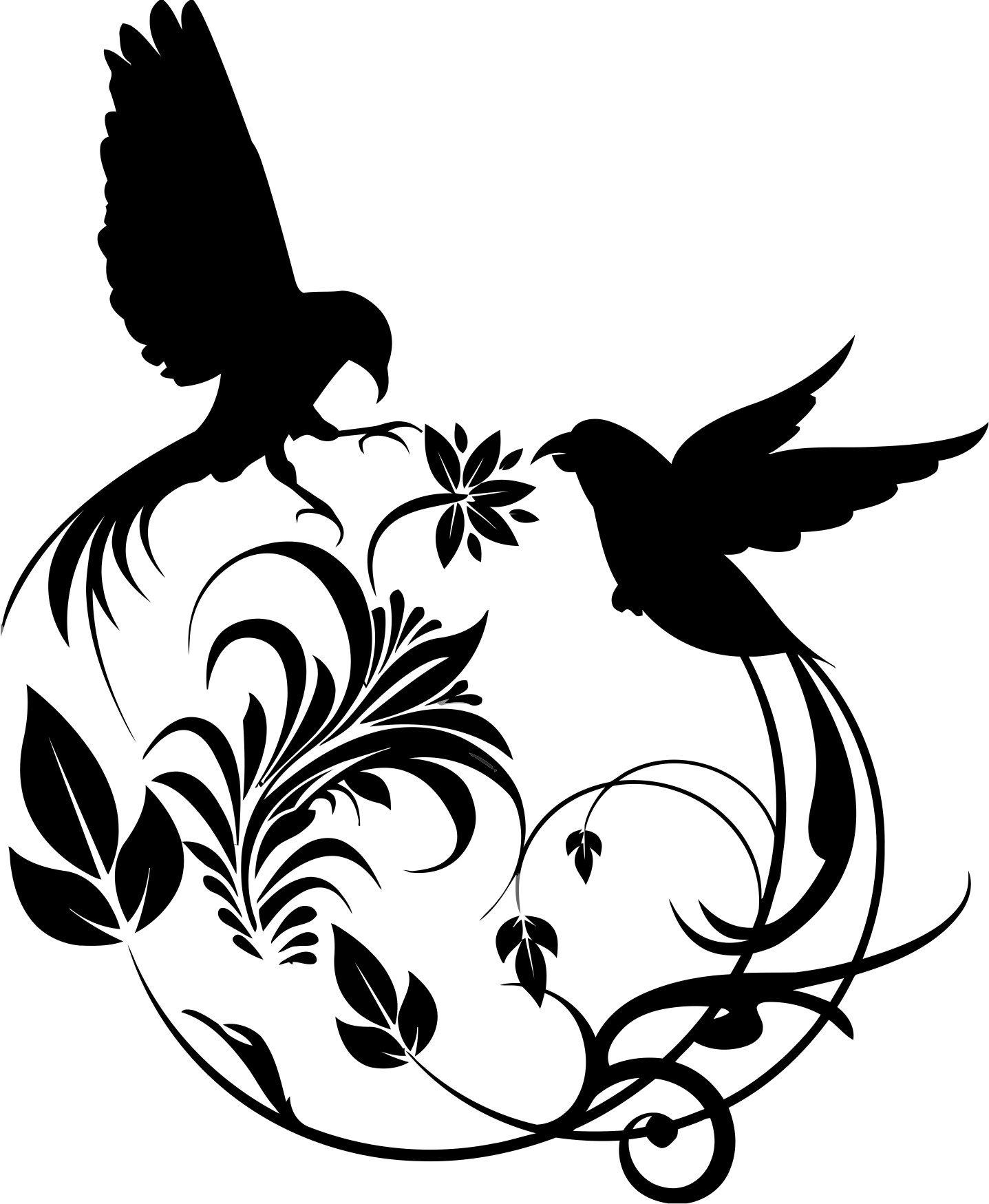 Bird Swirl Vector Art Free Vector cdr Download - 3axis.co