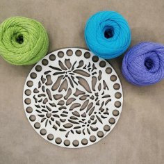 Laser Cut Crochet Basket Base Free Vector