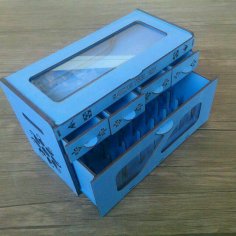 Caja de almacenamiento de hilo cortado con láser Organizador de costura