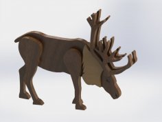 Laser Cut Wooden Reindeer Free Vector